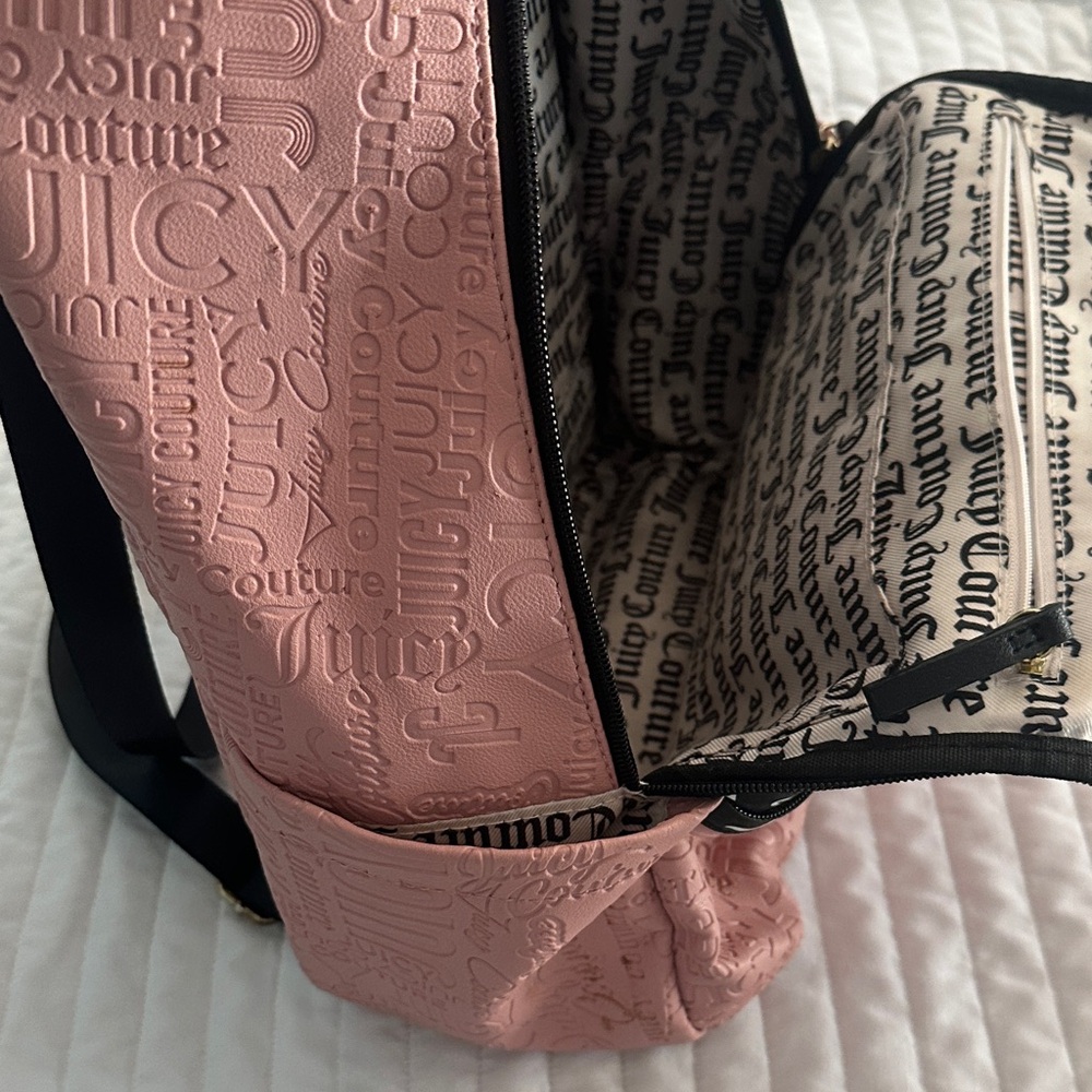 LIKE NEW!! Juicy Couture Embossed Pink Backpack - Picture 9 of 9